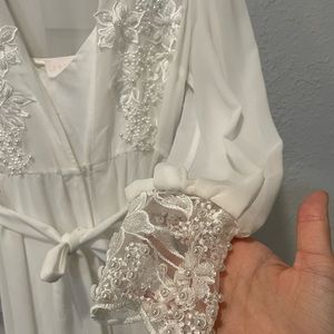 Le Rose beaded bridal robe with slip